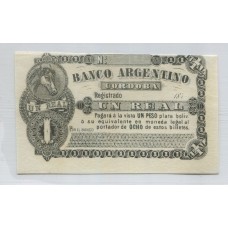 ARGENTINA BANCO ARGENTINO DE CORDOBA 1 REAL BAUMAN COR41r SIN CIRCULAR MUY RARO UNC U$ 400